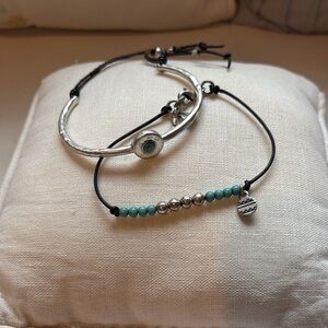 Lucky Brand Silver and Turquoise Bracelet Duo